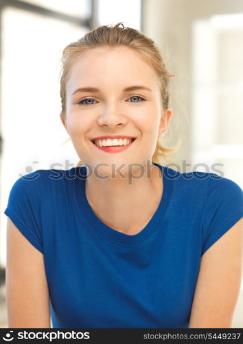 bright picture of happy and smiling teenage girl