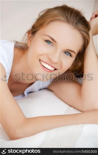 bright picture of happy and smiling teenage girl