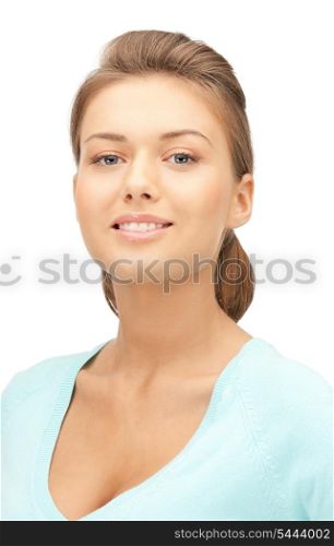 bright picture of happy and smiling woman.