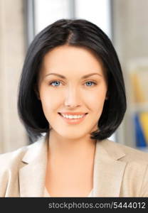 bright picture of happy and smiling woman