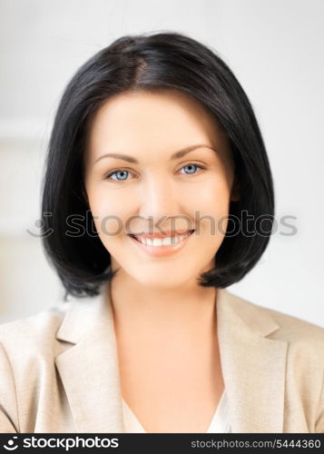 bright picture of happy and smiling woman