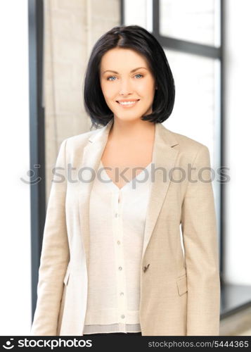 bright picture of happy and smiling woman