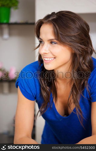 bright picture of happy and smiling woman