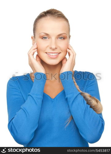 bright picture of happy and smiling woman