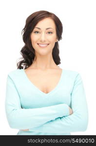 bright picture of happy and smiling woman