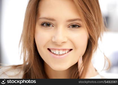 bright picture of happy and smiling woman