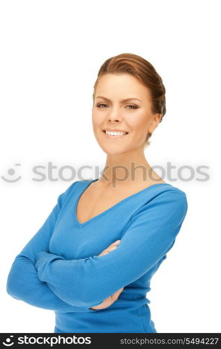 bright picture of happy and smiling woman