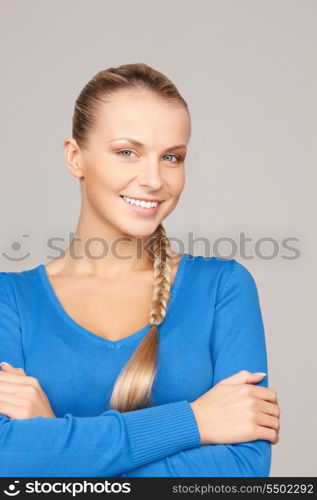 bright picture of happy and smiling woman