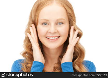 bright picture of happy and smiling woman