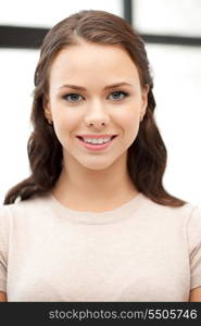 bright picture of happy and smiling woman