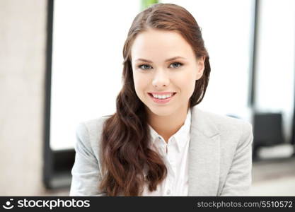 bright picture of happy and smiling woman