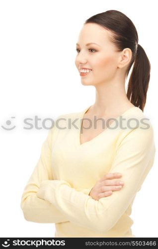 bright picture of happy and smiling woman&#x9; &#xA;