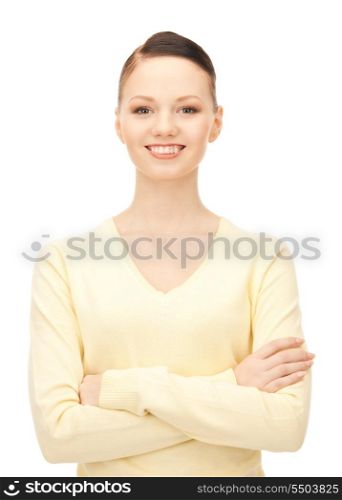 bright picture of happy and smiling woman&#x9; &#xA;