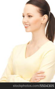 bright picture of happy and smiling woman&#x9; &#xA;