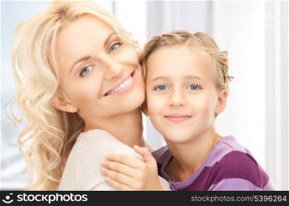 bright picture of happy mother and child