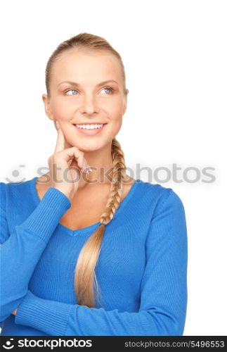 bright picture of happy teenage girl over white