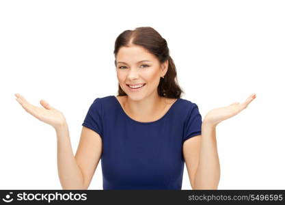 bright picture of happy woman with expression of surprise