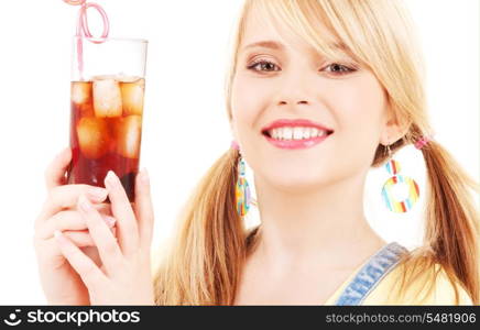 bright picture of lovely girl with glass of drink