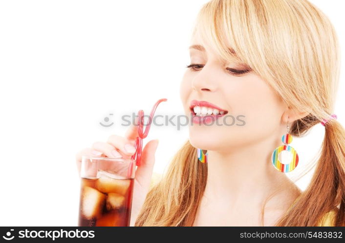 bright picture of lovely girl with glass of drink