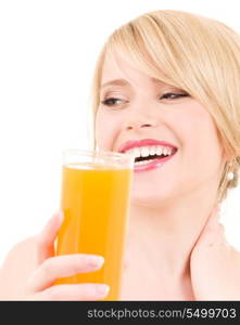 bright picture of lovely girl with glass of juice