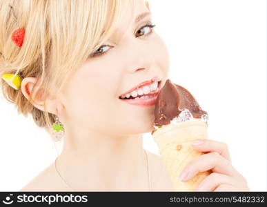 bright picture of lovely girl with ice cream