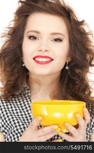bright picture of lovely housewife with cup