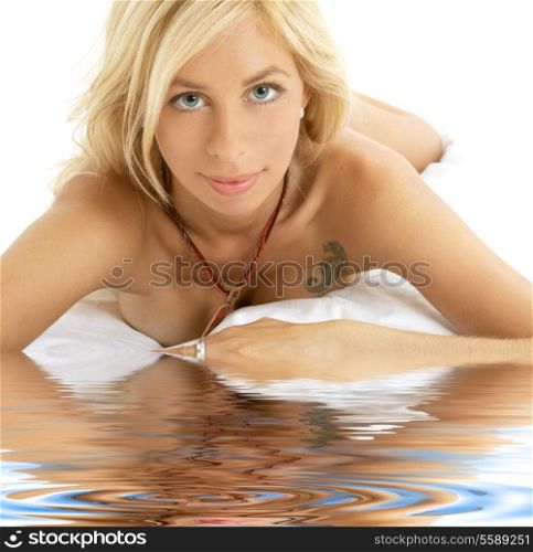 bright picture of lovely naked blonde woman