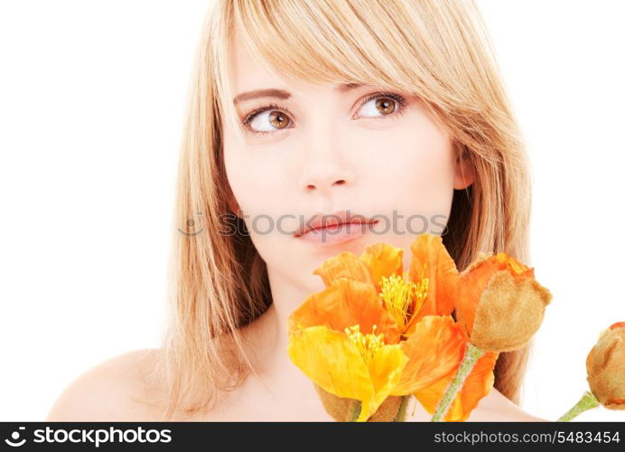 bright picture of lovely teen with flowers