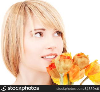 bright picture of lovely teen with flowers