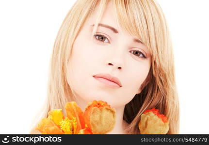 bright picture of lovely teen with flowers