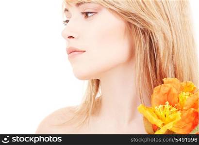 bright picture of lovely teen with flowers