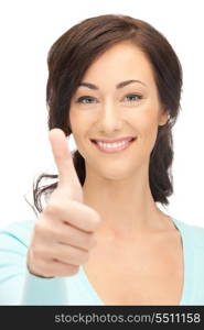 bright picture of lovely teenage girl with thumbs up