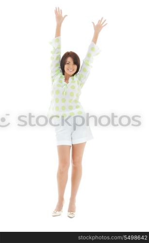 bright picture of lovely woman in casual clothes