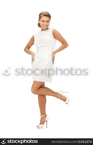 bright picture of lovely woman in elegant dress