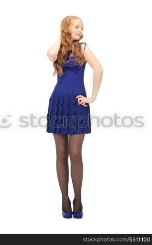 bright picture of lovely woman in elegant dress