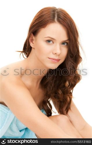 bright picture of lovely woman in towel over white&#xA;