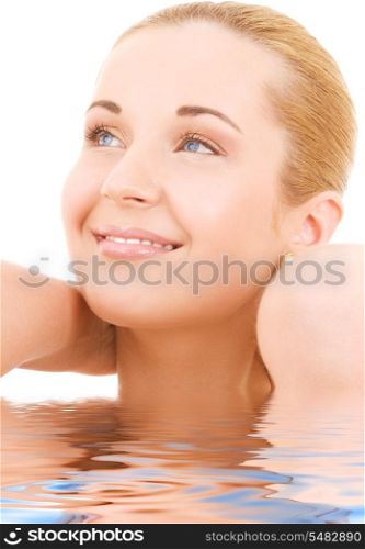 bright picture of lovely woman in water