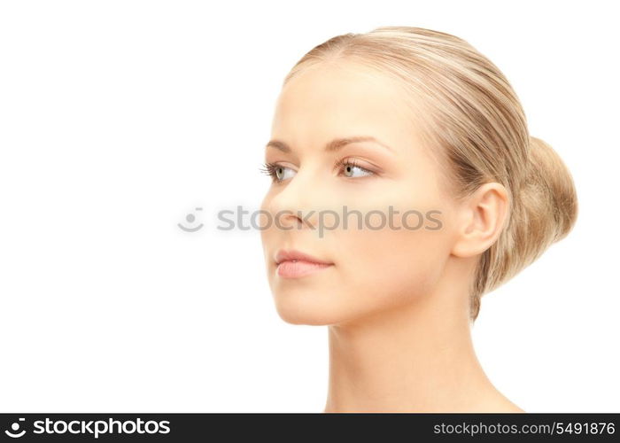 bright picture of lovely woman over white&#xA;