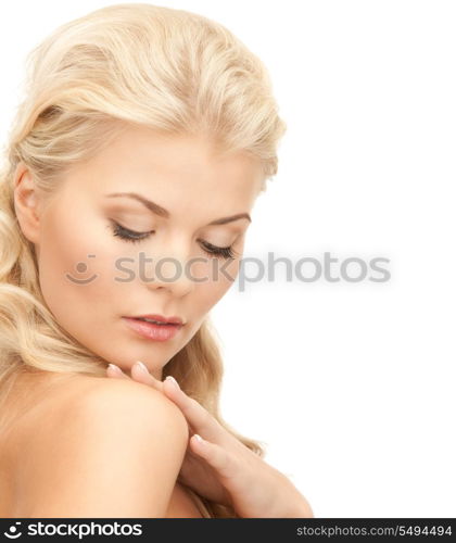 bright picture of lovely woman over white&#xA;