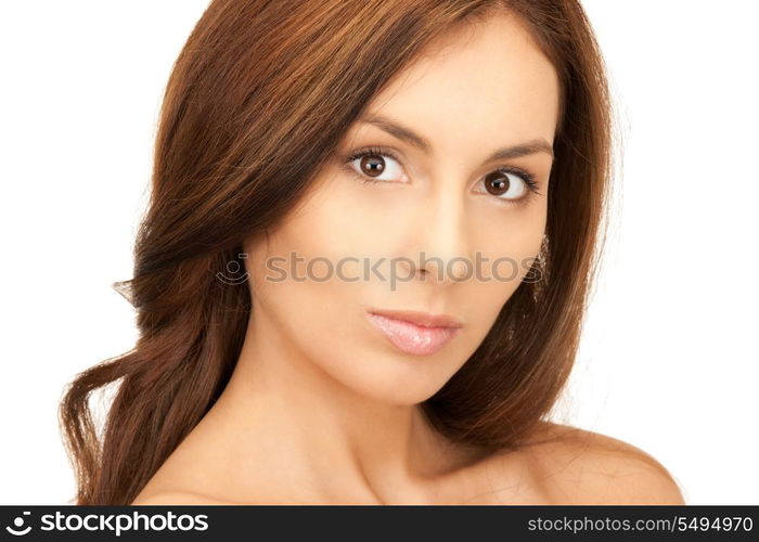 bright picture of lovely woman over white&#xA;