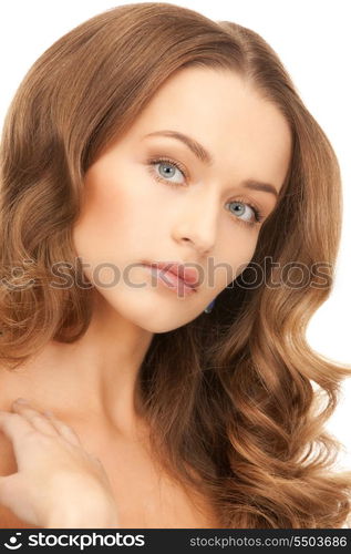 bright picture of lovely woman over white&#xA;