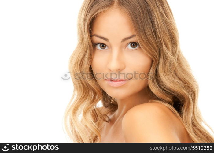 bright picture of lovely woman over white&#xA;