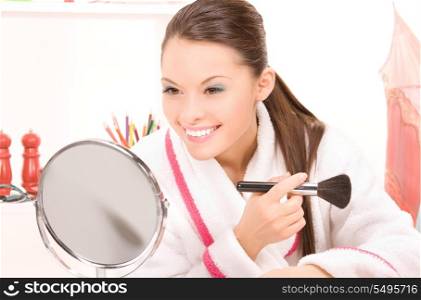 bright picture of lovely woman with brush