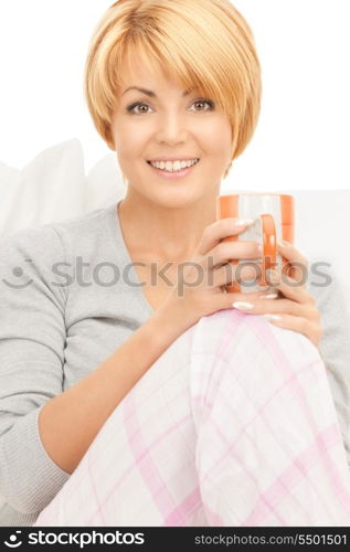 bright picture of lovely woman with cup&#xA;