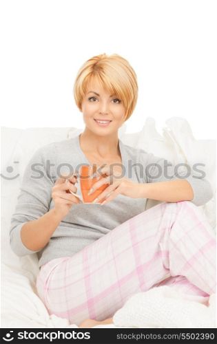 bright picture of lovely woman with cup&#xA;