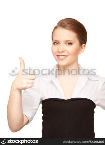bright picture of lovely woman with thumbs up&#xA;&#xA;