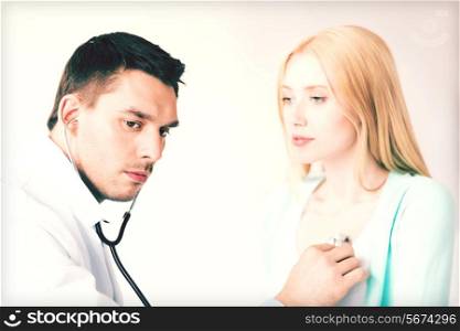 bright picture of male doctor with patient