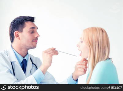 bright picture of male doctor with patient. male doctor with patient