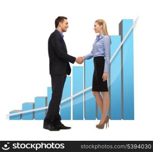 bright picture of man and woman shaking their hands