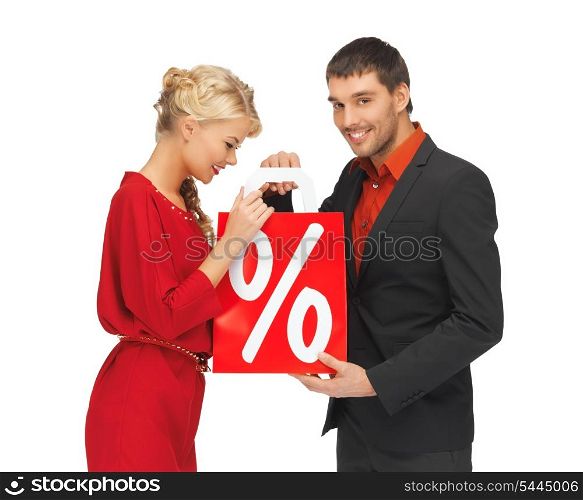 bright picture of man and woman with shopping bag